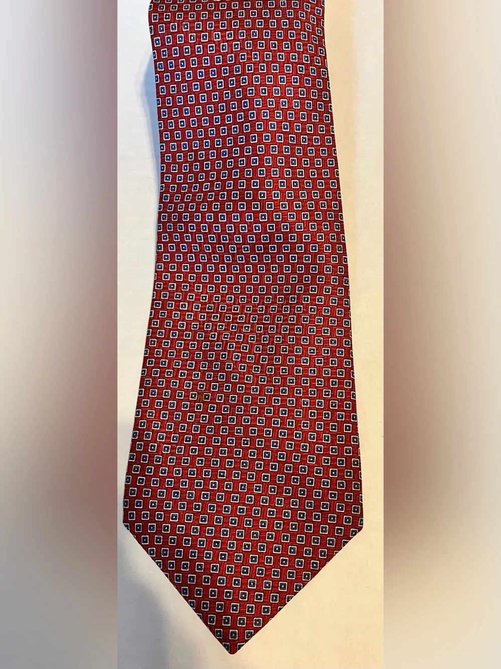 Polo by Ralph Lauren Red Geometric Silk Tie